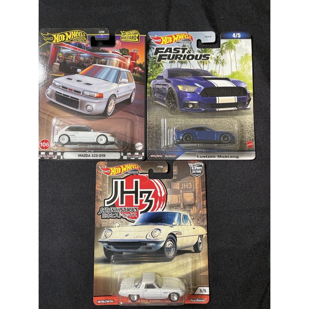 Hot Wheels Premium Lot Mazda 323 GTR Mustang F&F JH3 Cosmo Real Riders